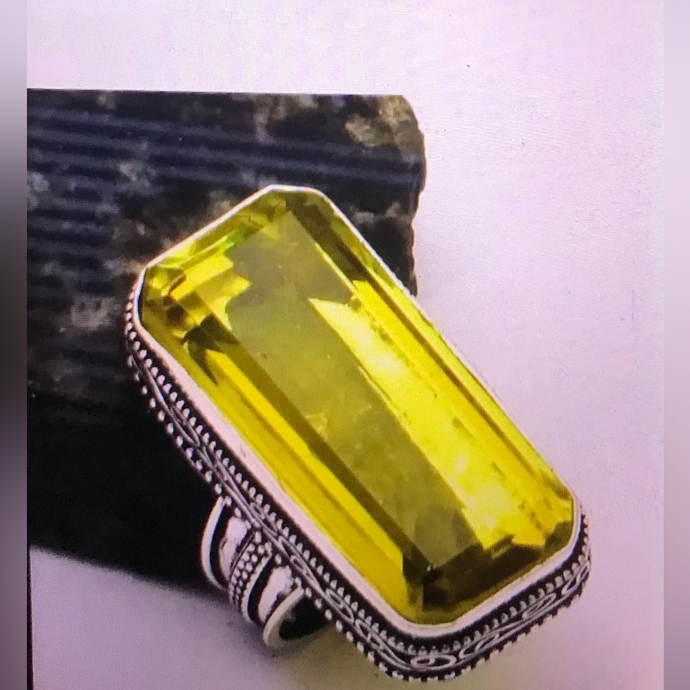 Yellow Topaz 925 Sterling Silver Ring